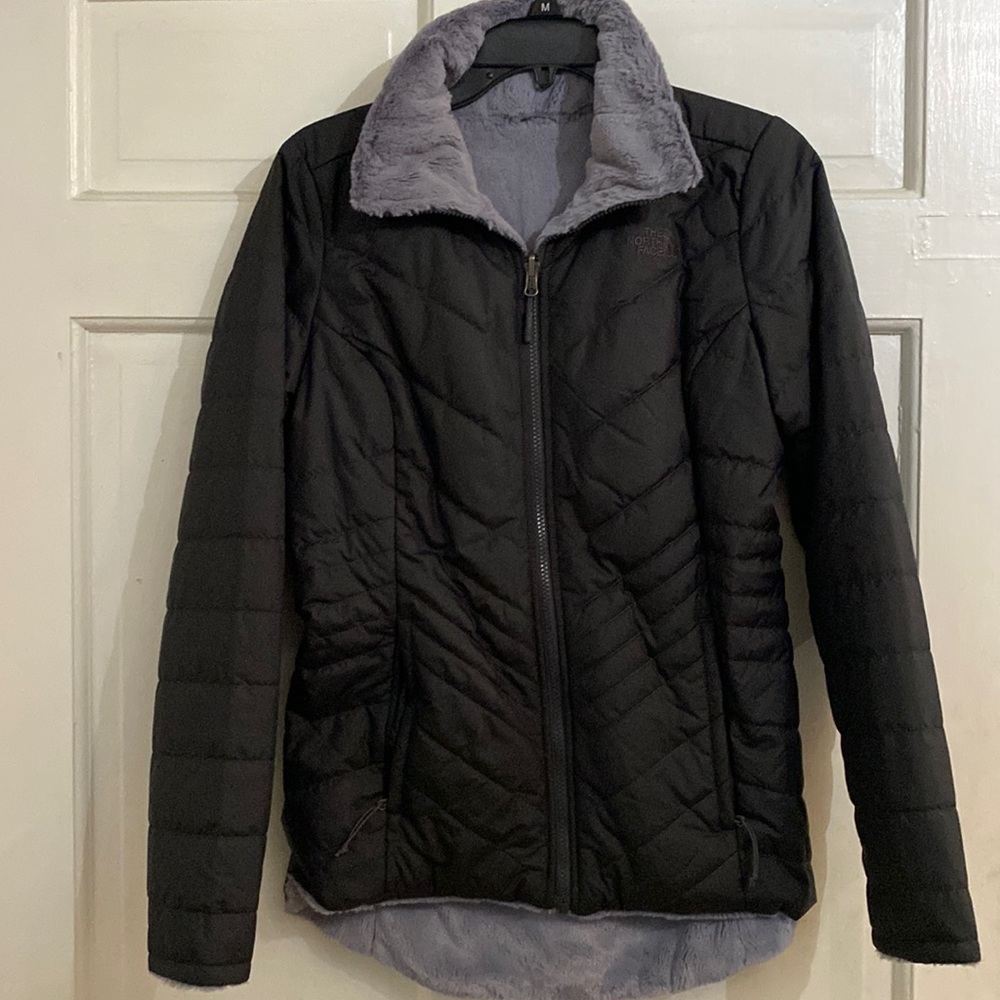 North face reversible grey jacket